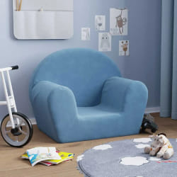 vidaXL Canapé enfants bleu peluche douce
