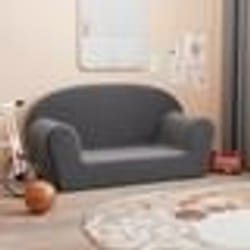 vidaXL Canapé pour enfants 2 places anthracite peluche douce