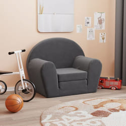 Vidaxl - Canapé-lit pour enfants anthracite peluche douce