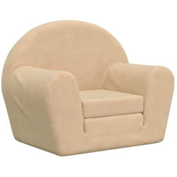 Canapé-lit pour enfants crème peluche douce Vidaxl