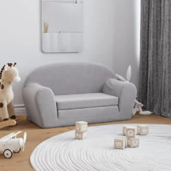 vidaXL Canapé-lit enfants - Gris clair