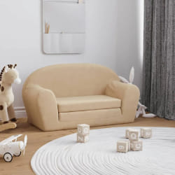 vidaXL Canapé-lit enfants 2 places Crème