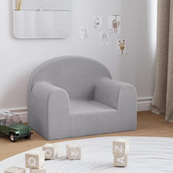 vidaXL Canapé pour Enfants Siège avec Accoudoirs Fauteuil avec Dossier pour Tout-Petits Meuble de Chambre Gris Clair 357005