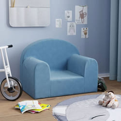 vidaXL Canapé pour Enfants Siège avec Accoudoirs Fauteuil avec Dossier pour Tout-Petits Meuble de Chambre Maison Bleu 357008