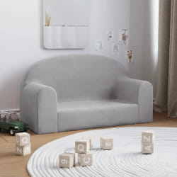 vidaXL Canapé pour enfants 2 places - Gris clair