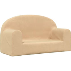 Canapé pour enfants 2 places crème peluche douce Vidaxl