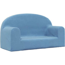 Vidaxl - Canapé pour enfants 2 places bleu peluche douce