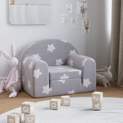 Vidaxl - Canapé-lit pour enfants gris clair avec étoiles peluche douce