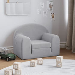 Canapé-lit pour enfants gris clair peluche douce