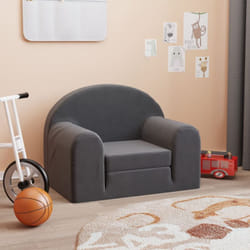 Vidaxl - Canapé-lit pour enfants anthracite peluche douce