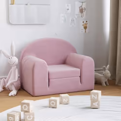 vidaXL Canapé-lit pour enfants rose peluche douce