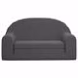 vidaXL Canapé-lit pour enfants 2 places anthracite peluche douce