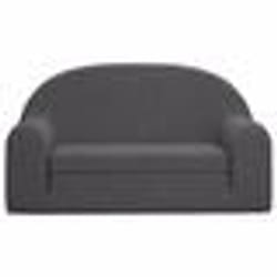 vidaXL Canapé-lit pour enfants 2 places anthracite peluche douce