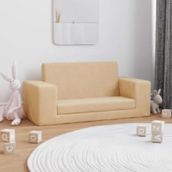 vidaXL Canapé-lit pour enfants - Crème