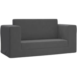 Vidaxl - Canapé-lit pour enfants 2 places anthracite peluche douce