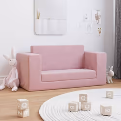 Ce canapé-lit 2 places moelleux pour enfants offre un endroit confortable à votre petit pour lire, jouer ou faire une sieste. ...