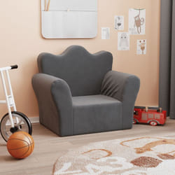 Vidaxl - Canapé pour enfants anthracite peluche douce
