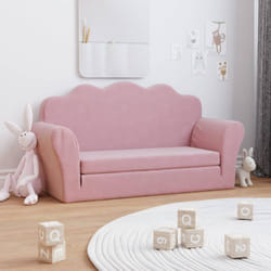 Vidaxl - Canapé-lit pour enfants 2 places rose peluche douce