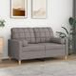 vidaXL Canapé 2 places avec oreillers décoratifs taupe 120 cm tissu