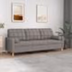 vidaXL Canapé 3 places avec oreillers décoratifs taupe 180 cm tissu