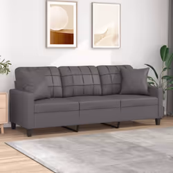 Ce canapé 3 places, qui se démarque par son design moderne et ses coussins décoratifs, sera un excellent endroit pour discute ...