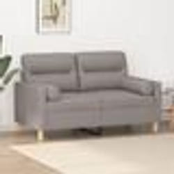 vidaXL Canapé 2 places avec oreillers décoratifs taupe 120 cm tissu