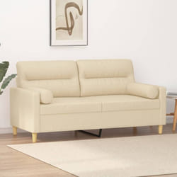 Vidaxl - Canapé 2 places avec oreillers décoratifs crème 140 cm tissu