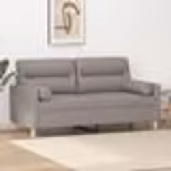 vidaXL Canapé 2 places avec oreillers décoratifs taupe 140 cm tissu