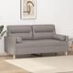 vidaXL Canapé 2 places avec oreillers décoratifs taupe 140 cm tissu