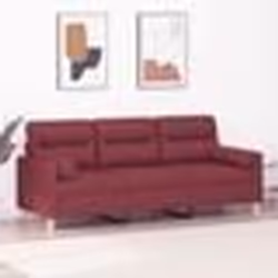 vidaXL Canapé 3 places avec oreillers décoratifs bordeaux 180 cm tissu
