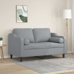 Canapé 2 places avec oreillers gris clair 120 cm tissu - Vidaxl