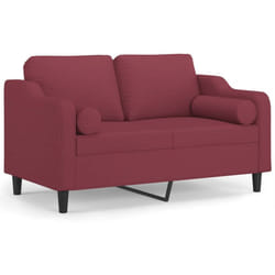 Vidaxl - Canapé 2 places avec oreillers bordeaux 120 cm tissu