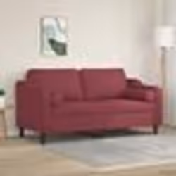 vidaXL Canapé 2 places avec oreillers bordeaux 140 cm tissu