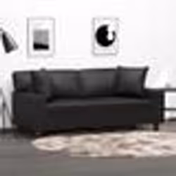 vidaXL Canapé 2 places avec oreillers décoratifs noir 140cm similicuir