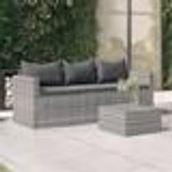 vidaXL Canapé 2 places avec oreillers décoratifs gris 140cm similicuir