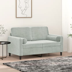 Vidaxl - Canapé 2 places avec oreillers gris clair 120 cm velours