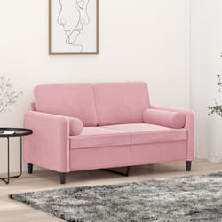 Vidaxl - Canapé 2 places avec oreillers décoratifs rose 120 cm velours