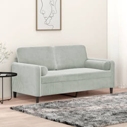 Vidaxl - Canapé 2 places avec oreillers gris clair 140 cm velours