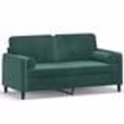 vidaXL Canapé 2 places avec oreillers vert foncé 140 cm velours