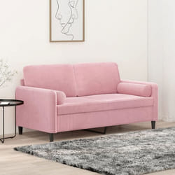 vidaXL Canapé 2 places avec oreillers décoratifs rose 140 cm velours 3200884