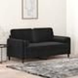 vidaXL Canapé 2 places avec oreillers décoratifs noir 140 cm velours