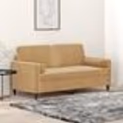 vidaXL Canapé 2 places avec oreillers décoratifs brun 140 cm velours