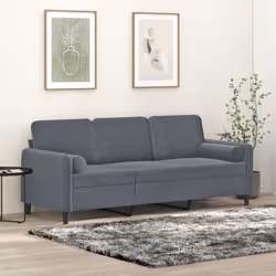 Ce canapé 3 places, qui se démarque par son design moderne et ses coussins décoratifs, sera un excellent endroit pour discute ...