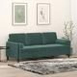 vidaXL Canapé 3 places avec oreillers vert foncé 180 cm velours