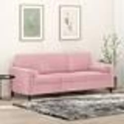 vidaXL Canapé 3 places avec oreillers décoratifs rose 180 cm velours