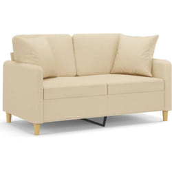 Vidaxl - Canapé 2 places avec oreillers décoratifs crème 120 cm tissu