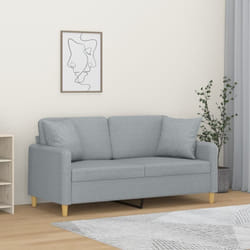 Vidaxl - Canapé 2 places avec oreillers gris clair 140 cm tissu