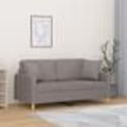 vidaXL Canapé 2 places avec oreillers décoratifs taupe 140 cm tissu