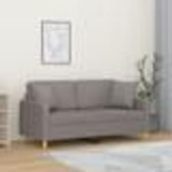 vidaXL Canapé 2 places avec oreillers décoratifs taupe 140 cm tissu