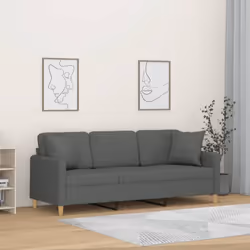 Ce canapé 3 places, qui se démarque par son design moderne et ses coussins décoratifs, sera un excellent endroit pour discute ...